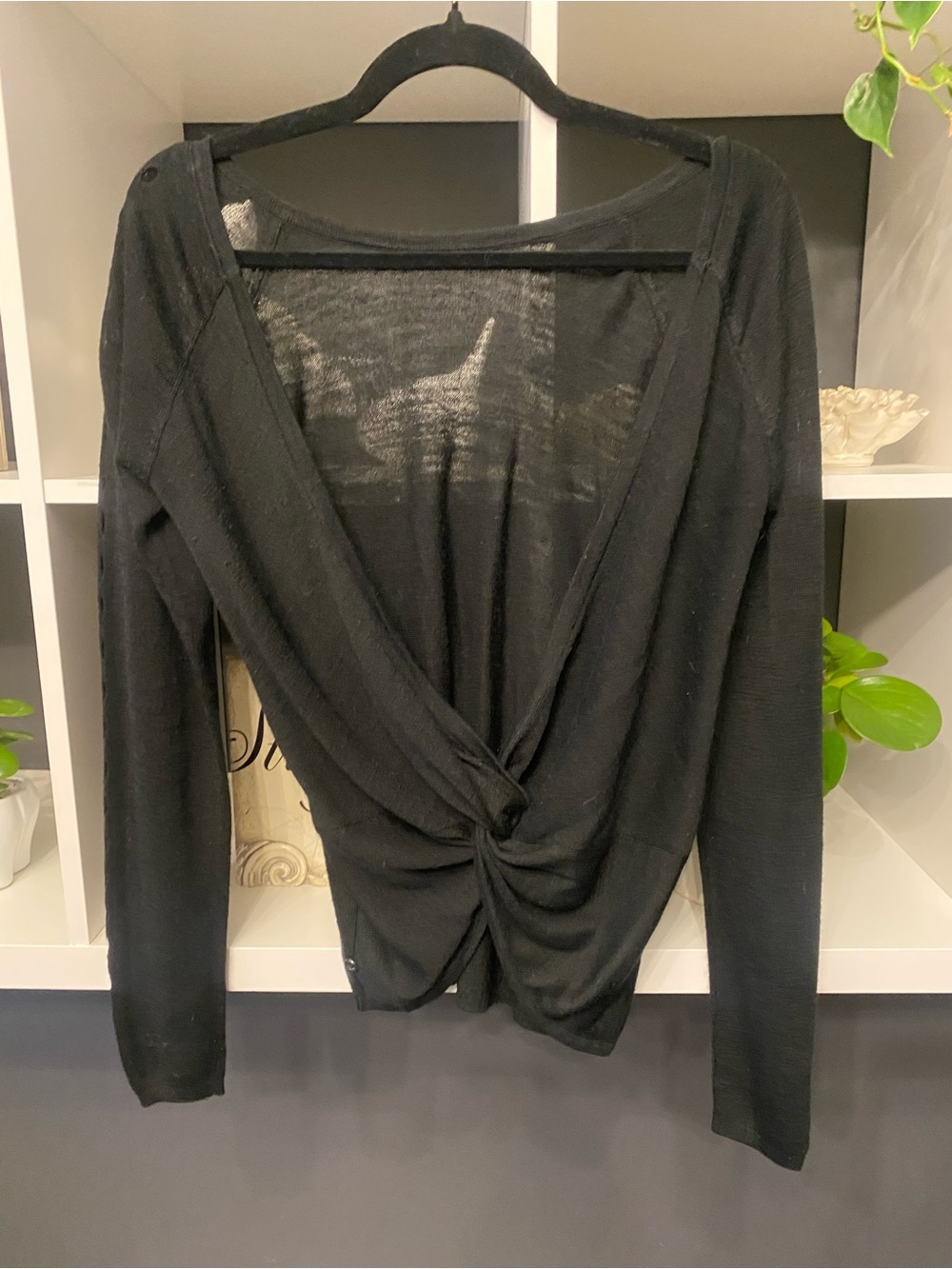 Lululemon Black Twist-Front Long Sleeve Sweater